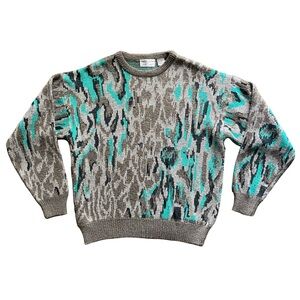 VTG Michael Jordan by Lowell Dreyfus Y2K Sweater XL Wool Multicolor Chunky Biggy